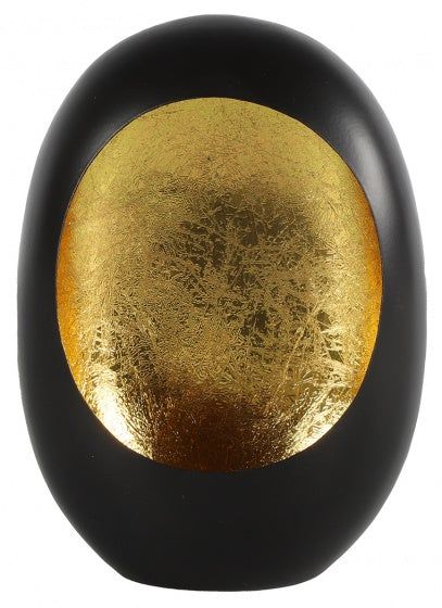 Wand windlicht Egg XL zwart/goud - Livingstyle