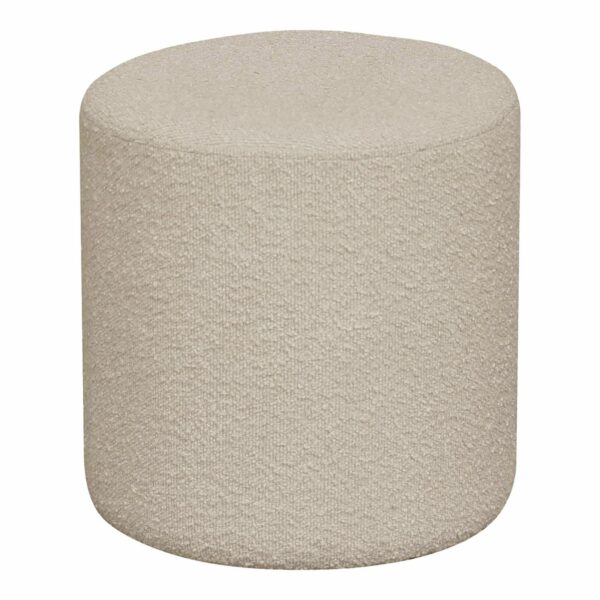 Pouf in bouclé, beige, Ø34x36 cm